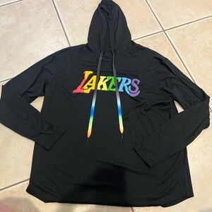 Lakers Black Hoodie with Multicolor Logo Pride Night